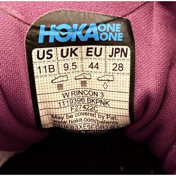 HOKA Rincon 3 Women’s Size 11B Running Shoes Hot Pink Purple Lightweight Trainer - Picture 8 of 9